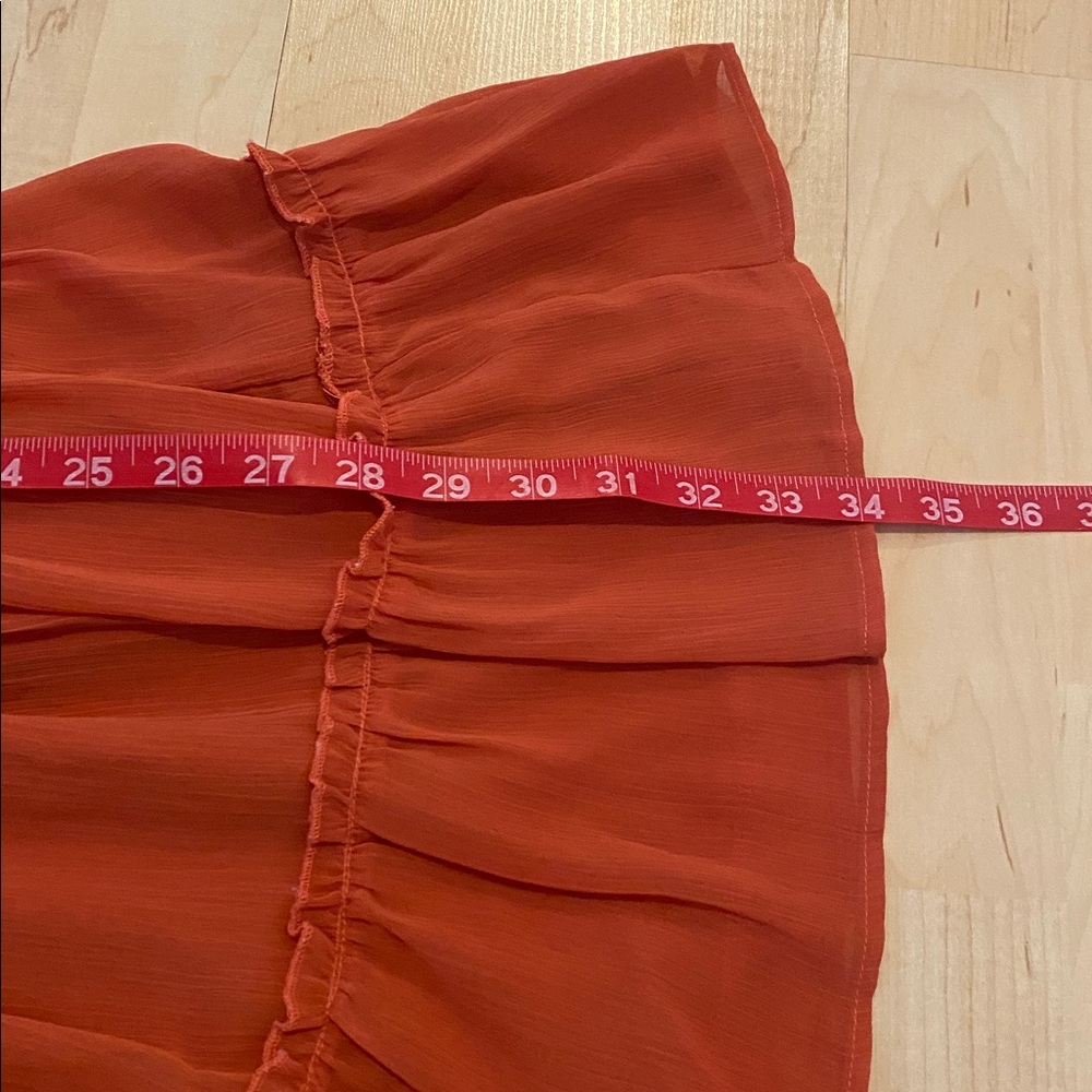 Rust Orange Halter Tiered Mini Country Western Boho Festival Dress Size Medium - Picture 6 of 6